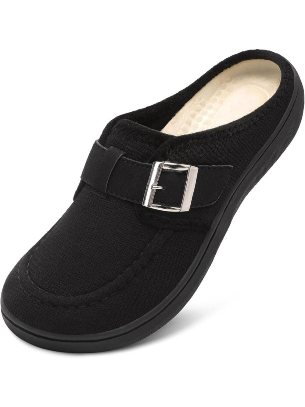 Cozy Wide Slip-On Mules for Women | Diabetic-Friendly Warm House Slippers